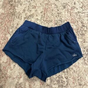 Alo In the Air Dolphin Short in Eclipse Blue